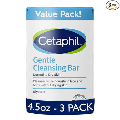 Cetaphil Gentle Cleansing Bar Soap 3 pack