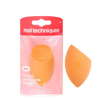 Orange makeup sponge for foundation blending
