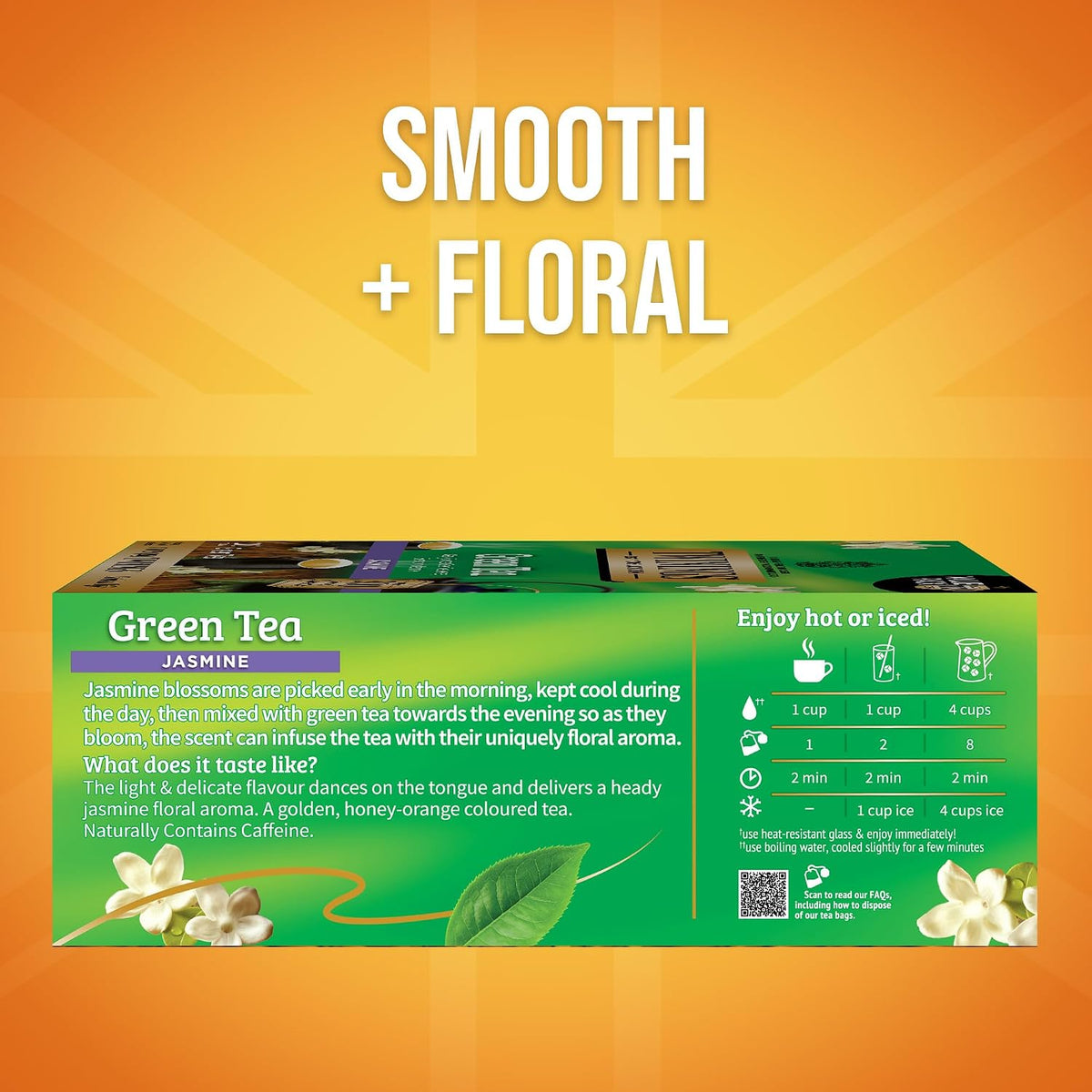 Caffeinated Twinings green tea with floral scent