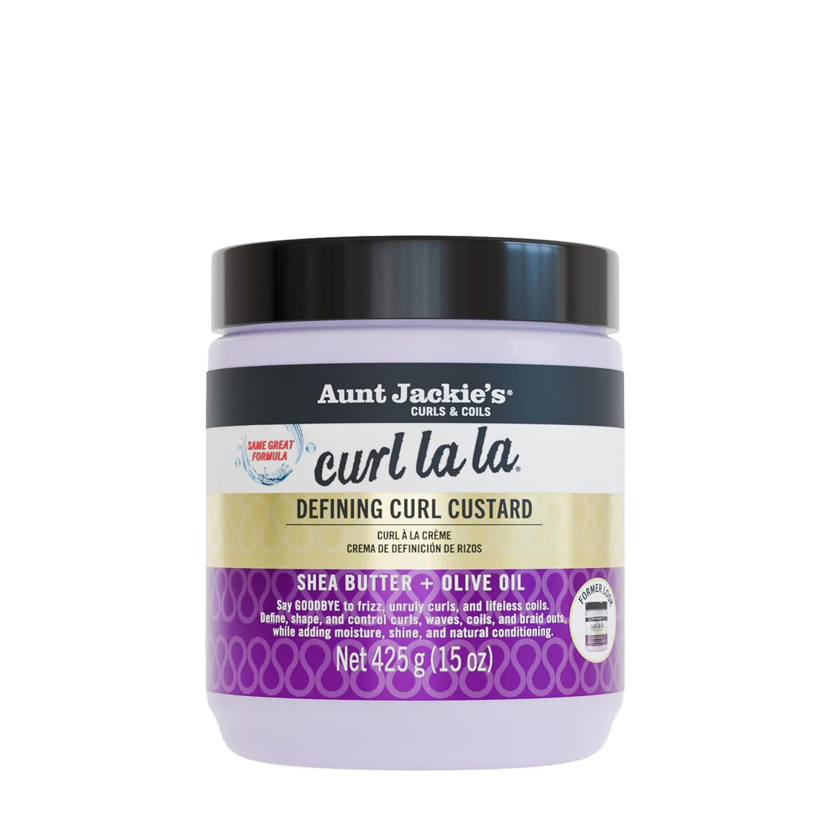 Lightweight curl custard enriched with shea butter and olive oil