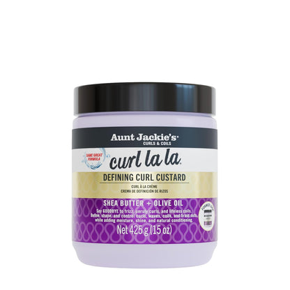Lightweight curl custard enriched with shea butter and olive oil