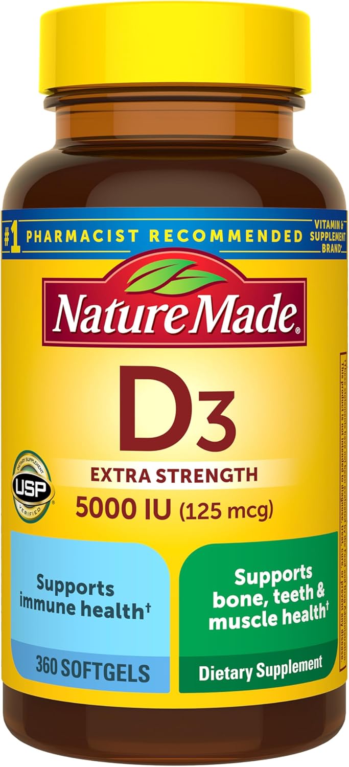 Nature Made extra strength Vitamin D3 supplement label