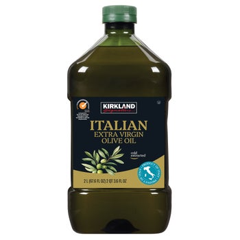 Pantry-size Kirkland Signature olive oil bottle
