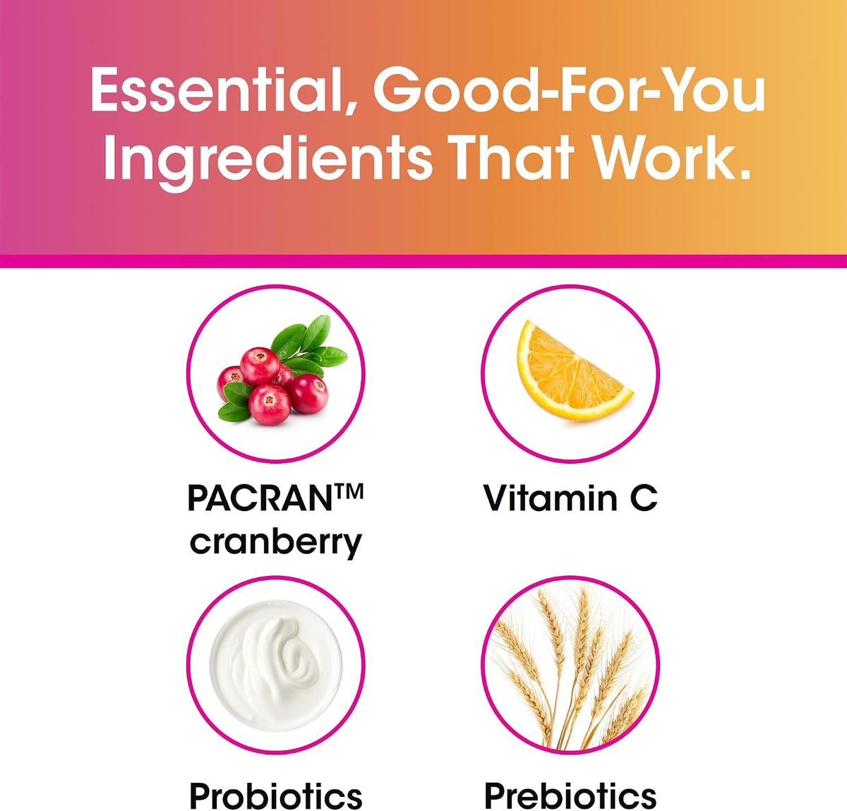vH essentials probiotics with cranberry product packaging