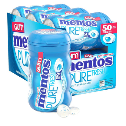 Mentos Fresh Mint chewing gum 50 count bottles