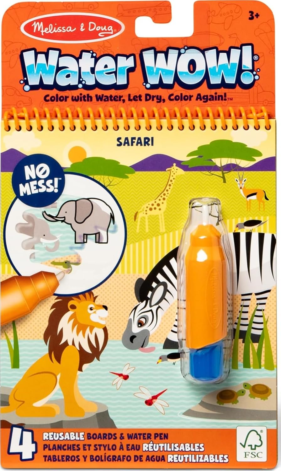 Reusable safari color reveal activity pad for kids