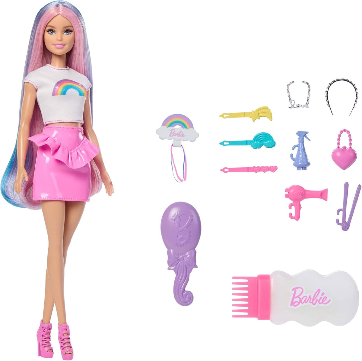 Barbie styling doll with colorful hair accessories