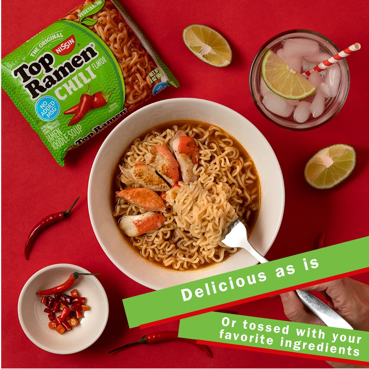 Nissin Top Ramen Chili pantry noodle packs