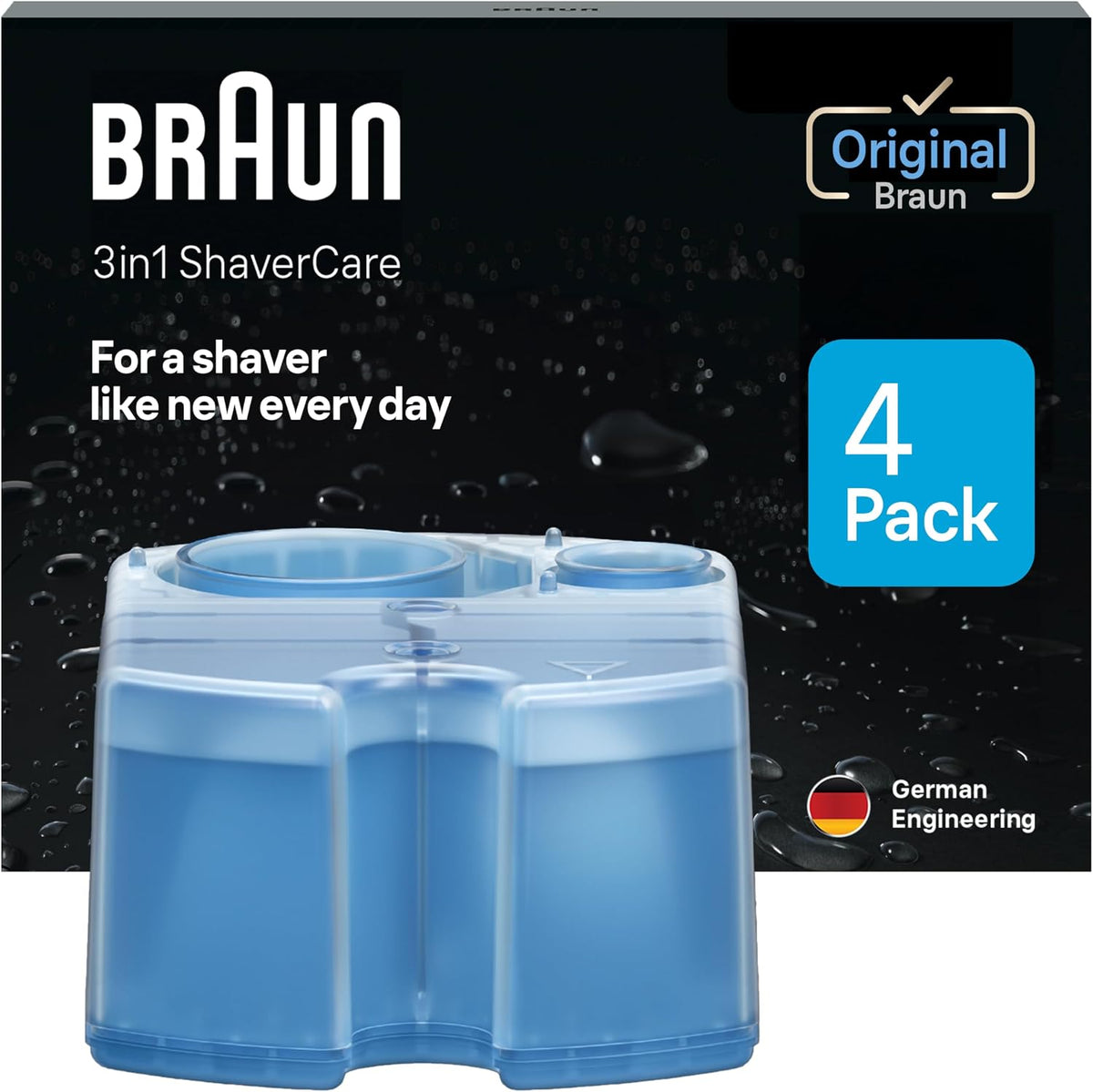 Braun replacement shaver cleaner cartridges for CleanCharge System