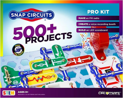 Educational electronics kit with snap together parts
