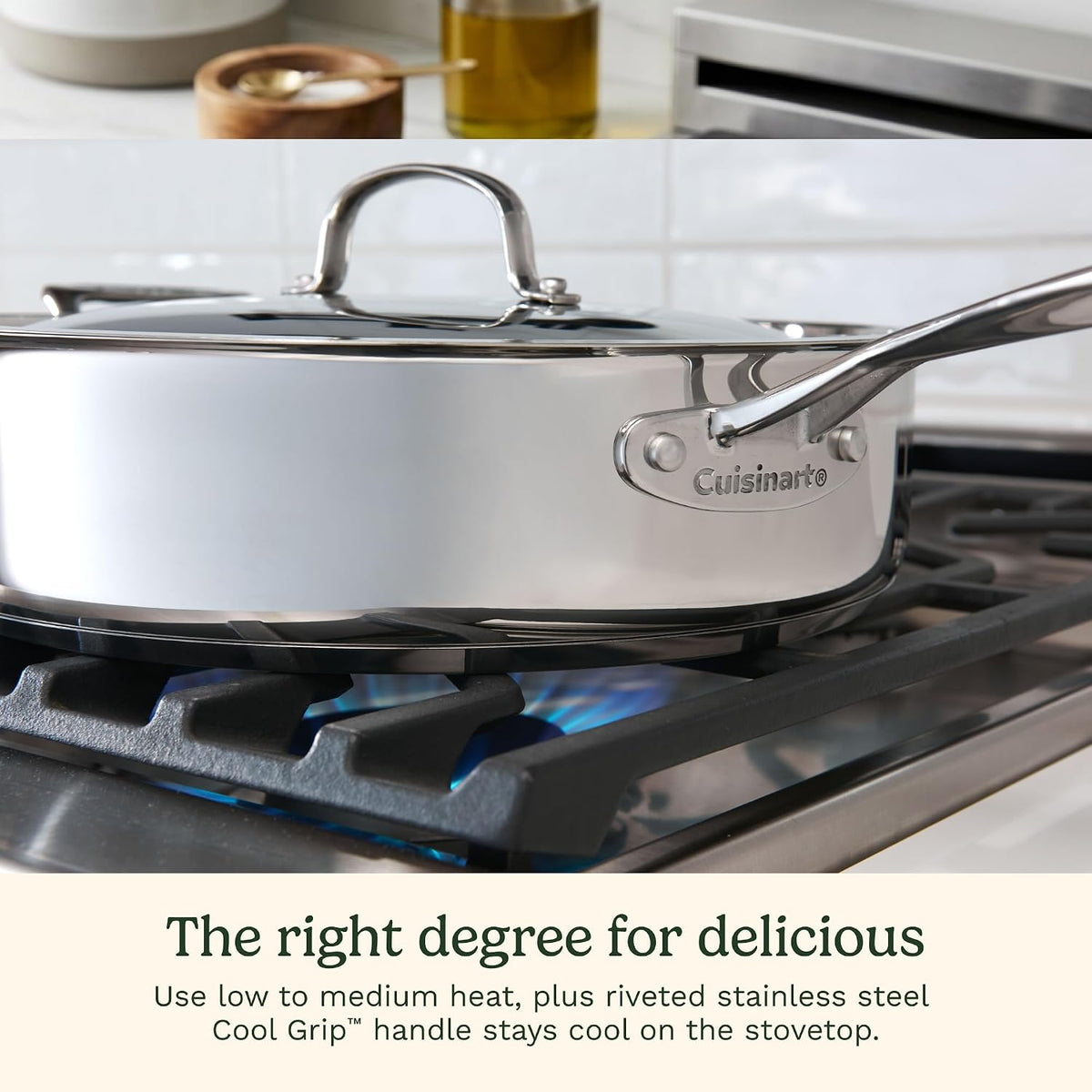 Cuisinart sauté pan with stainless steel cover