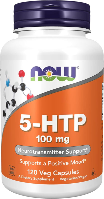 NOW Supplements 5-HTP 100 mg bottle front