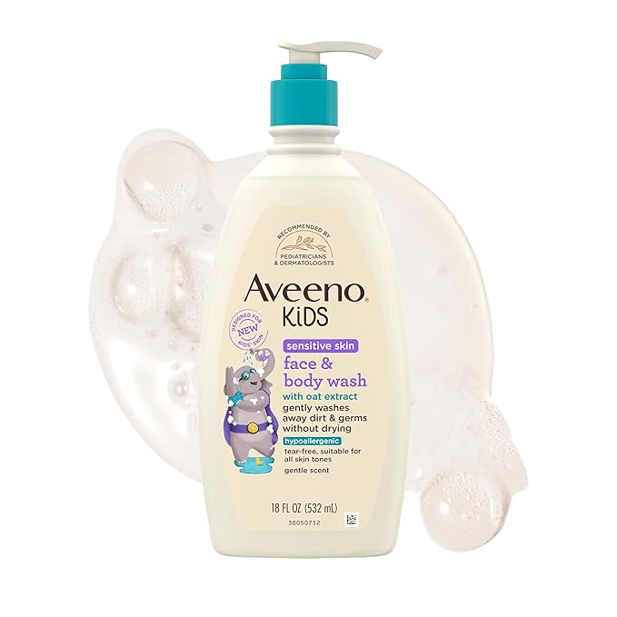 Aveeno Kids sensitive skin face and body wash 18 oz