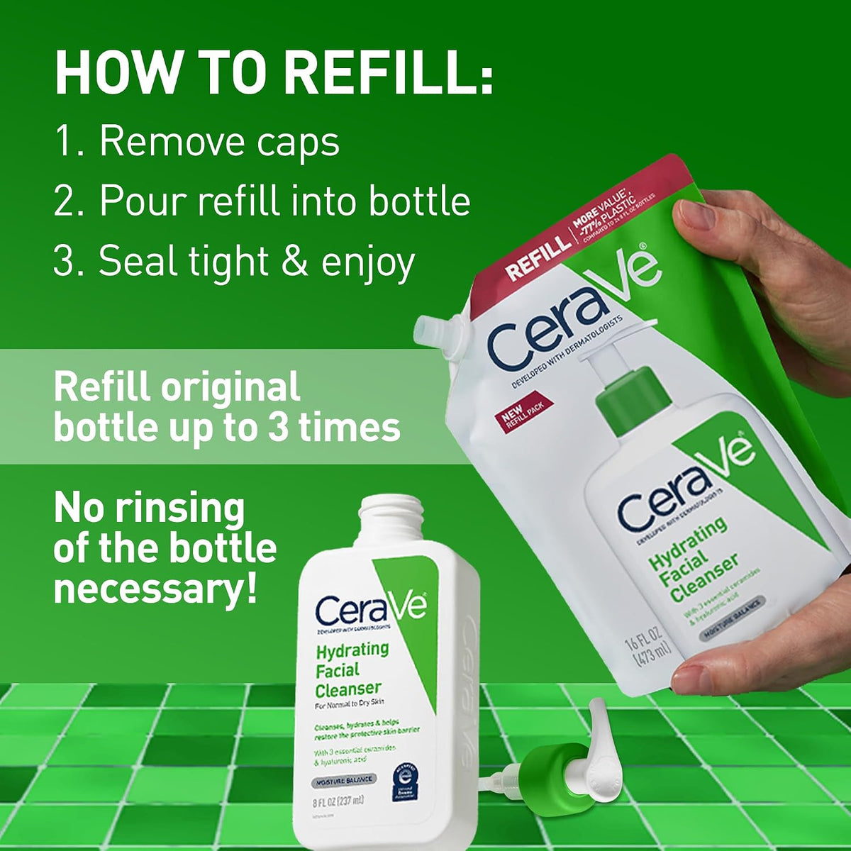 CeraVe cleanser with ceramides and hyaluronic acid