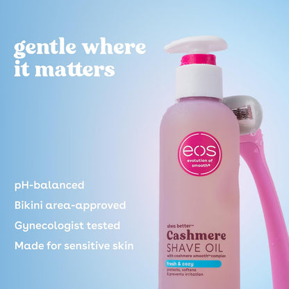 eos 6 fl oz Cashmere Shave Oil bottle packaging