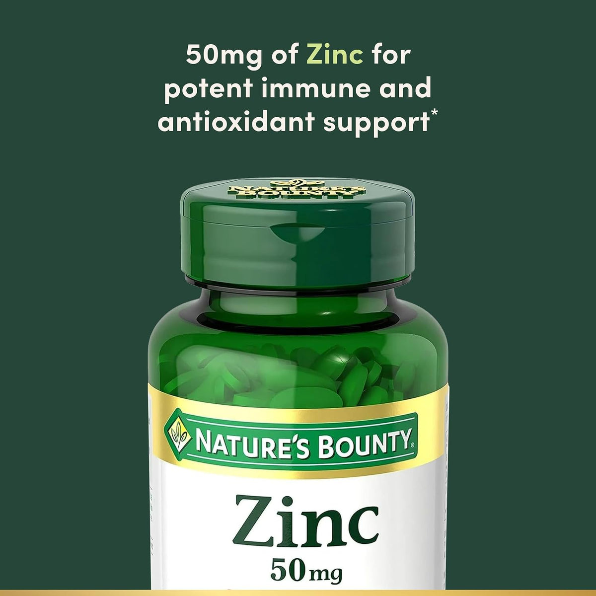 Nature’s Bounty Zinc supplement facts label