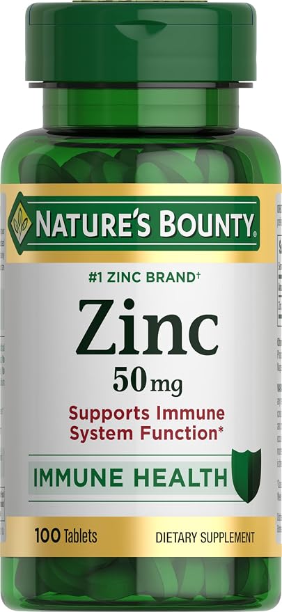 Nature's Bounty Zinc 50mg 100 count bottle
