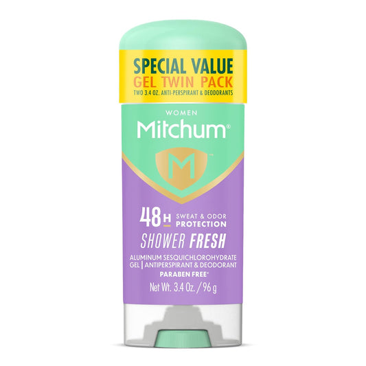 Mitchum clear gel deodorant Shower Fresh twin pack