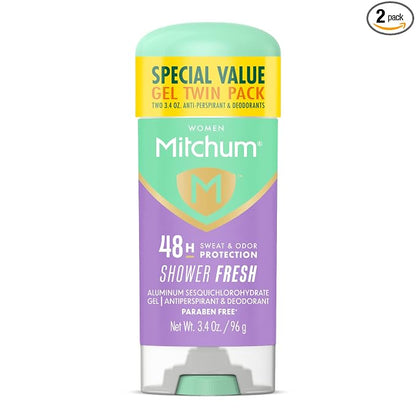 Mitchum Women's Shower Fresh antiperspirant deodorant gel 2 pack