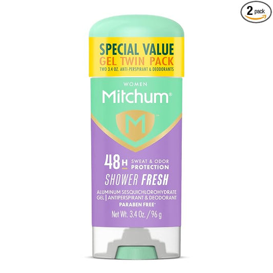 Mitchum Women's Shower Fresh antiperspirant deodorant gel 2 pack