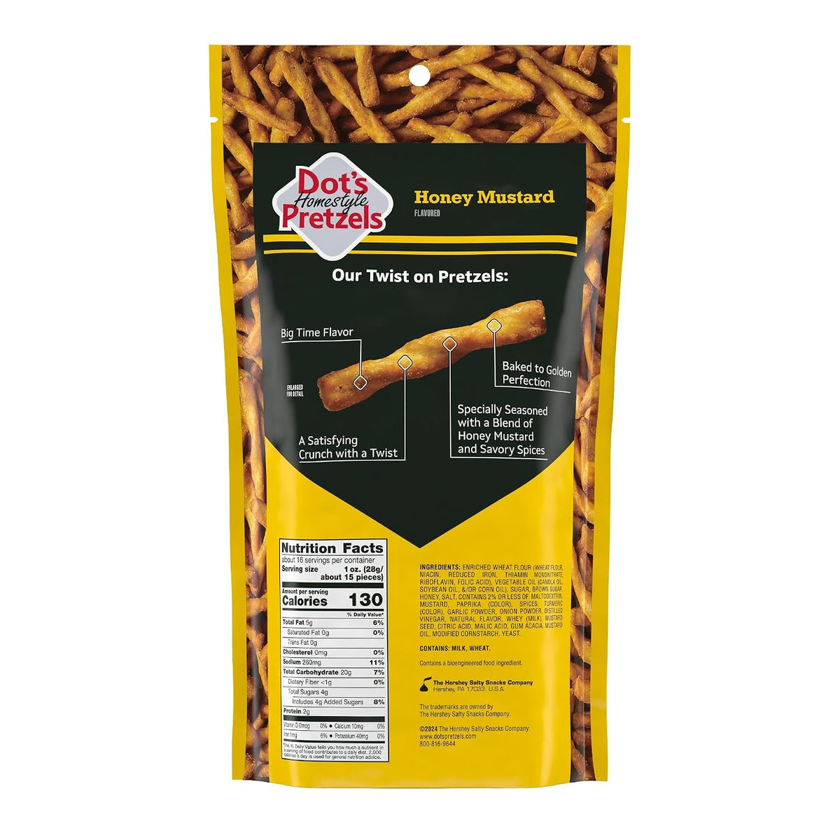 Honey mustard seasoned pretzel twists close-up