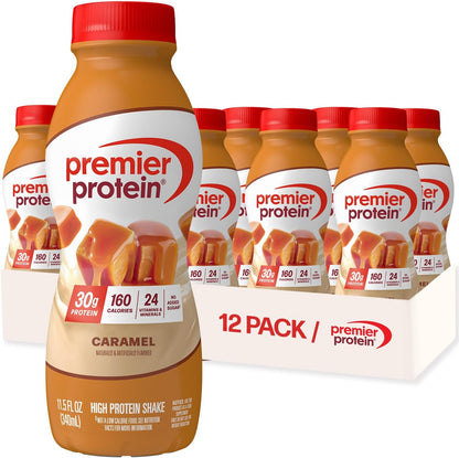 Caramel ready to drink protein shake bottles