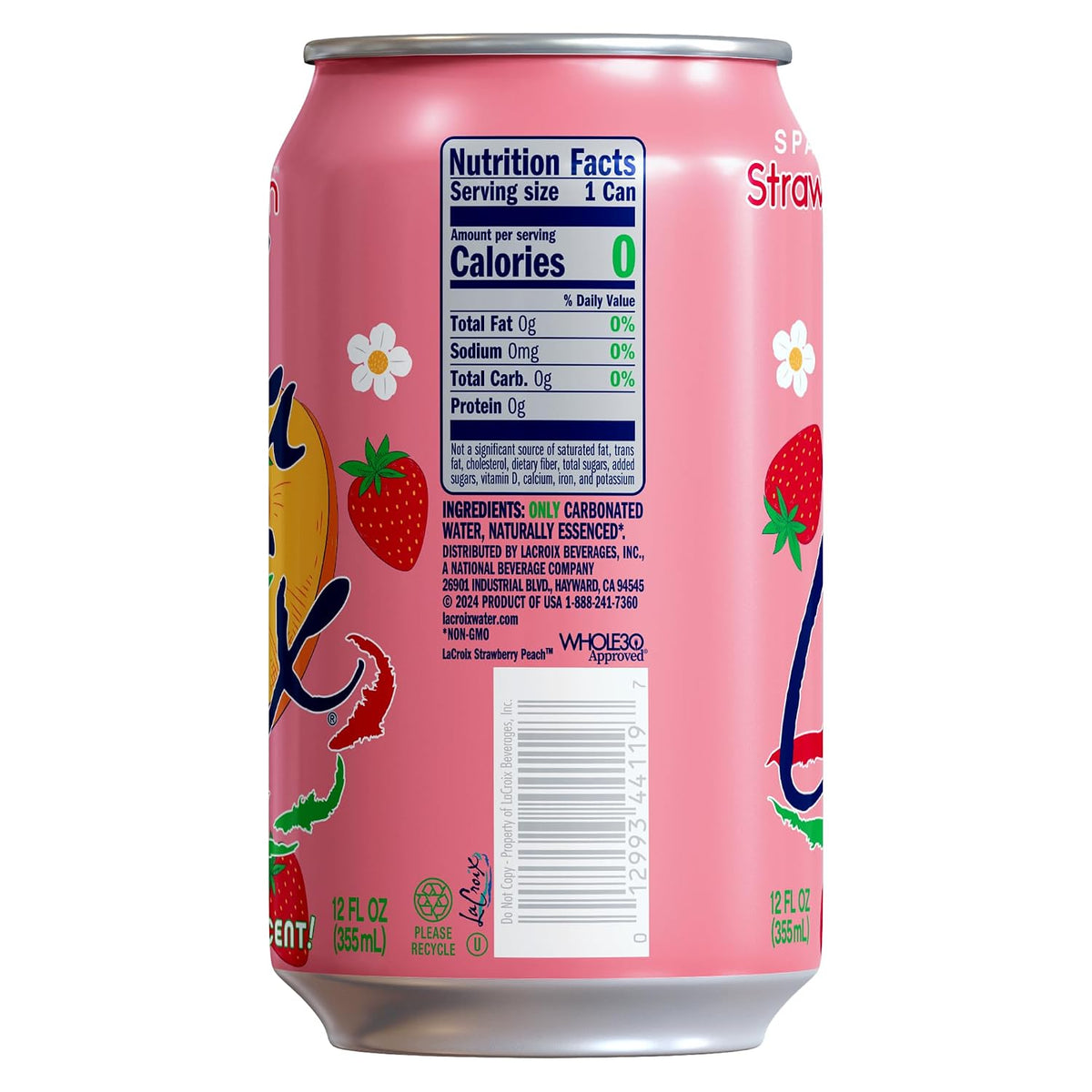 Strawberry Peach La Croix 12 fl oz cans pack of 12