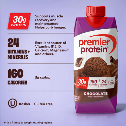 Premier Protein ready to drink chocolate shakes