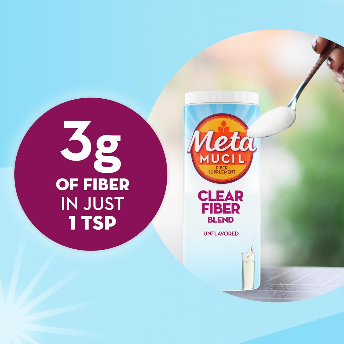 Metamucil clear fiber blend for beverages and soft foods
