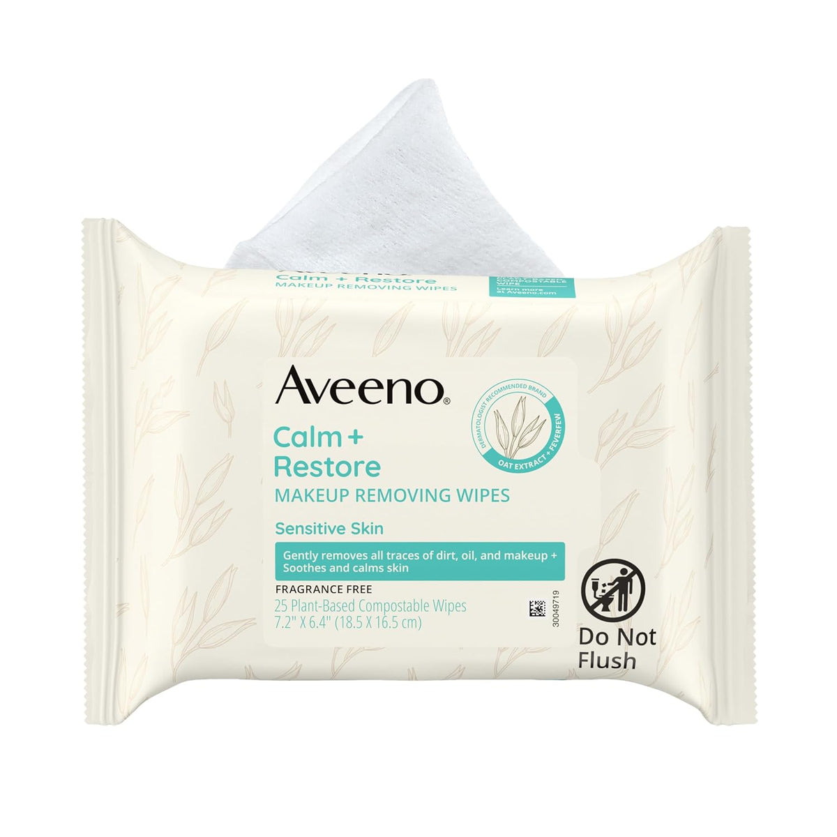Aveeno alcohol-free facial cleansing towelettes pack