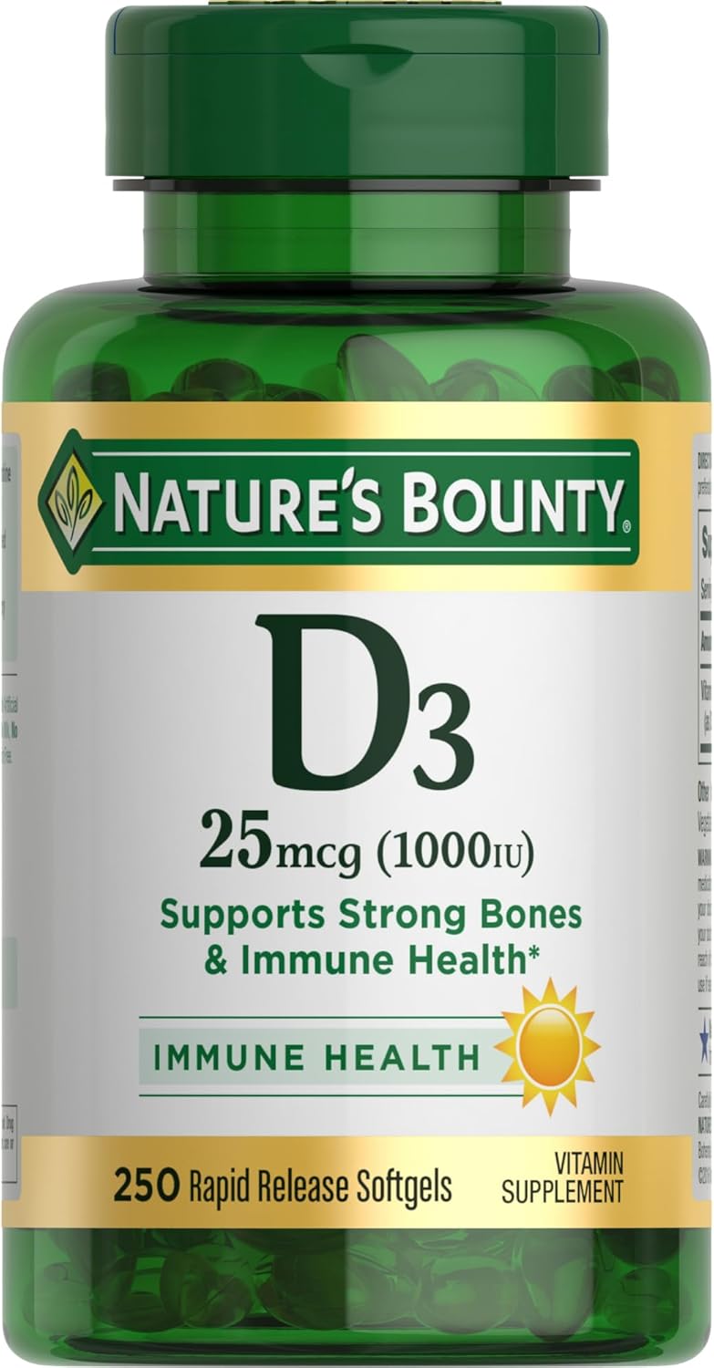 Nature's Bounty Vitamin D3 250 count supplement bottle