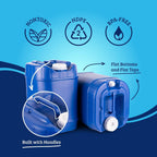 Portable water storage containers with built-in handles