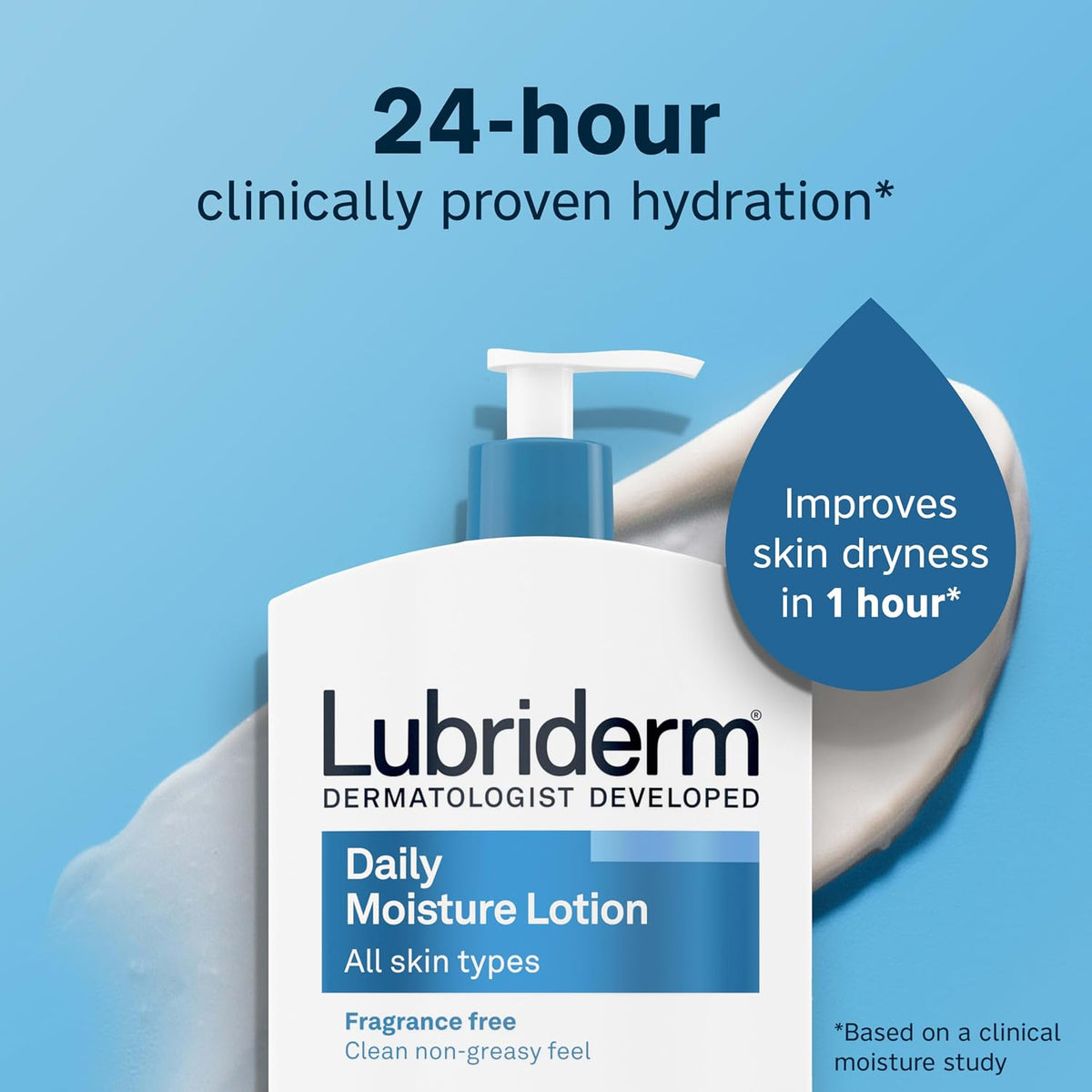Lubriderm body lotion for dry skin hydration