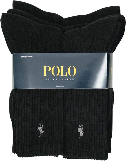 Polo Ralph Lauren men's classic ribbed crew socks 6 pack
