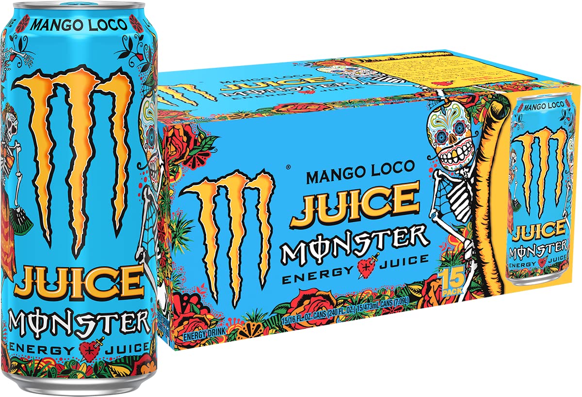 Mango Loco Monster energy drink front label