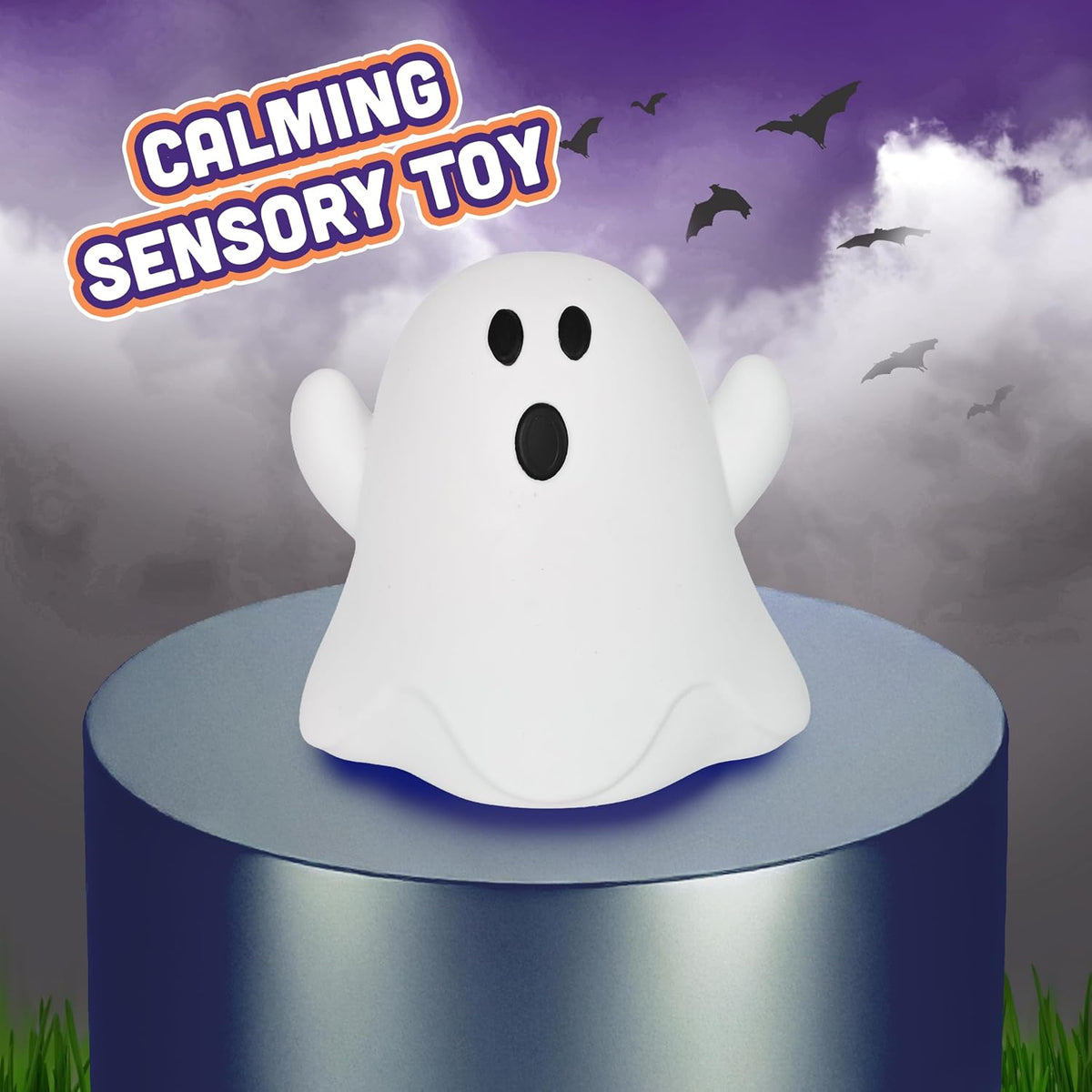 Halloween-themed jumbo ghost stress relief toy