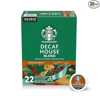 Starbucks Decaf House Blend medium roast K-Cup pods 22 count