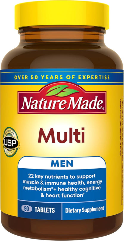 Nature Made men’s daily multivitamin supplement label