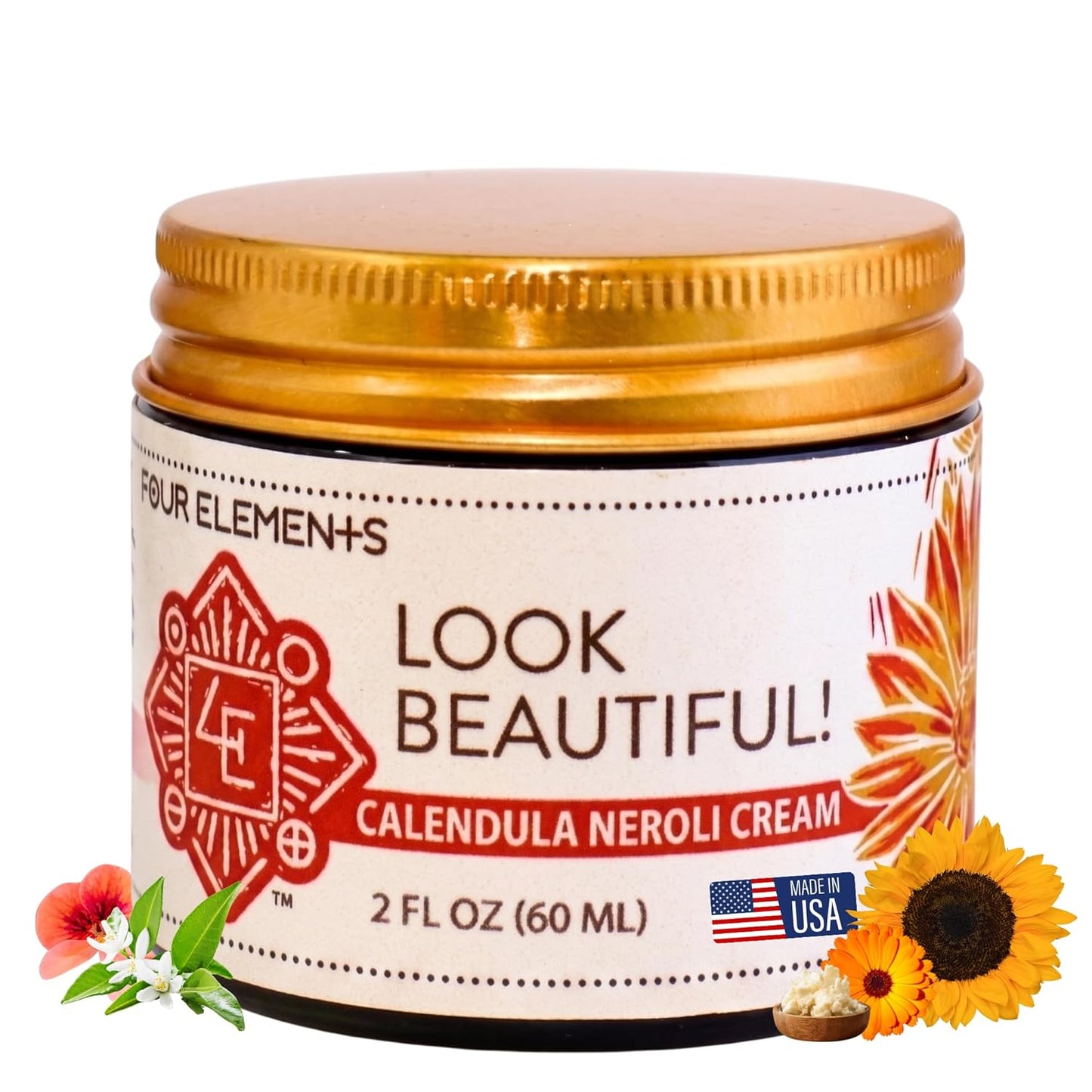 Four Elements 4E Calendula Neroli Cream 2 Oz