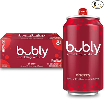 Bubly cherry sparkling water 8 pack cans