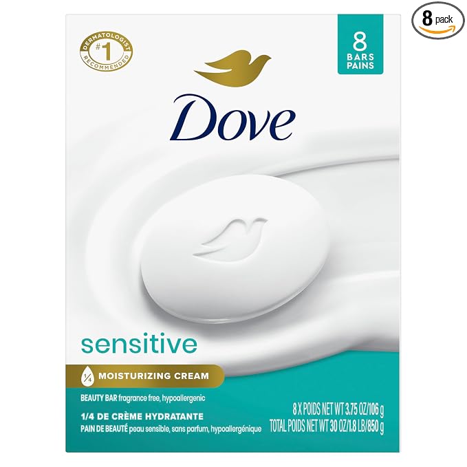 Dove Sensitive Skin Beauty Bar 8 pack front package
