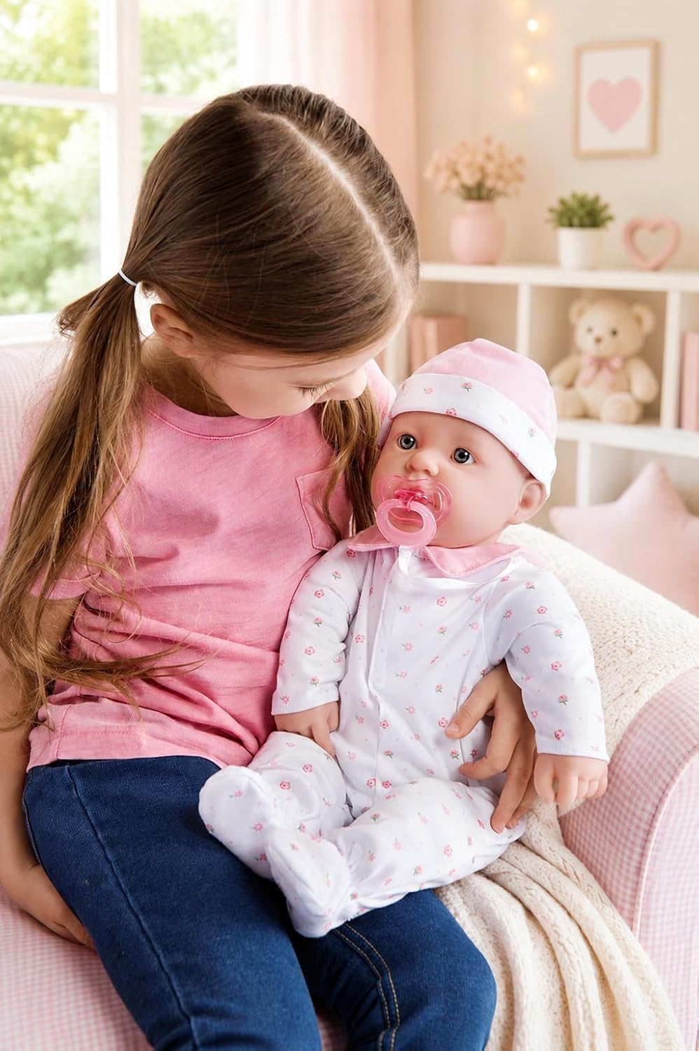 JC Toys La Baby doll with removable outfit and hat