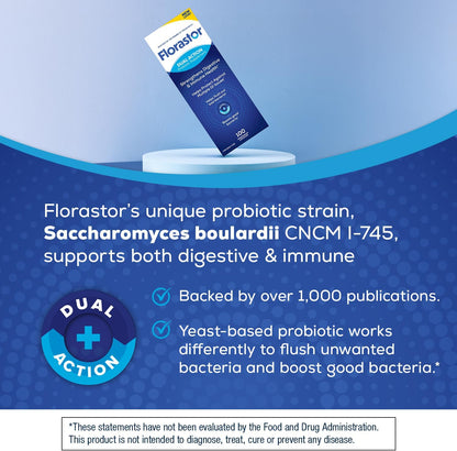 Florastor shelf stable probiotic capsules for adults