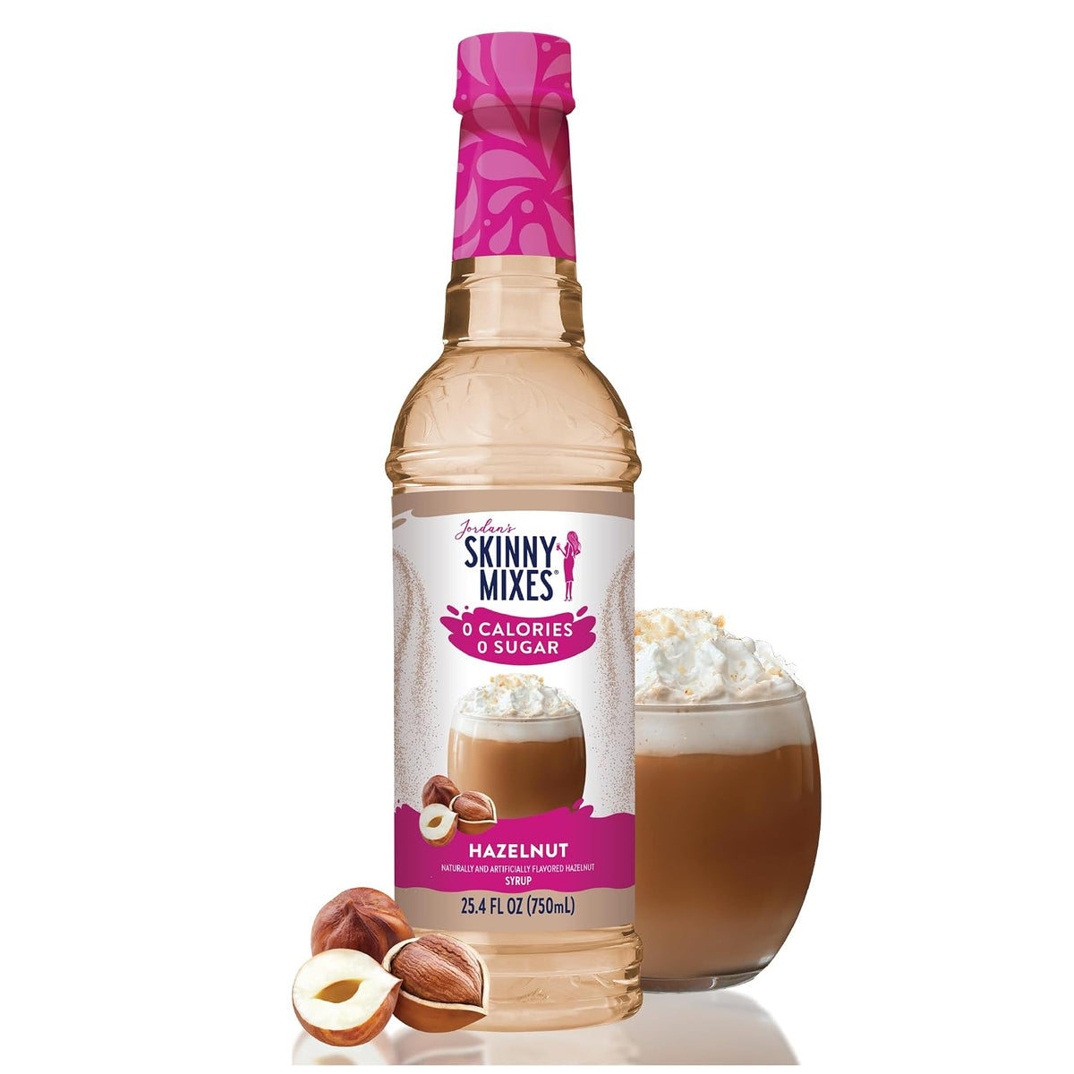Jordan's Skinny Mixes hazelnut syrup in a 25.4 fl oz bottle