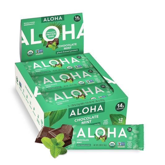 ALOHA organic protein bars in Chocolate Mint flavor