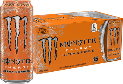 Monster Ultra Sunrise sugar free energy drink front view