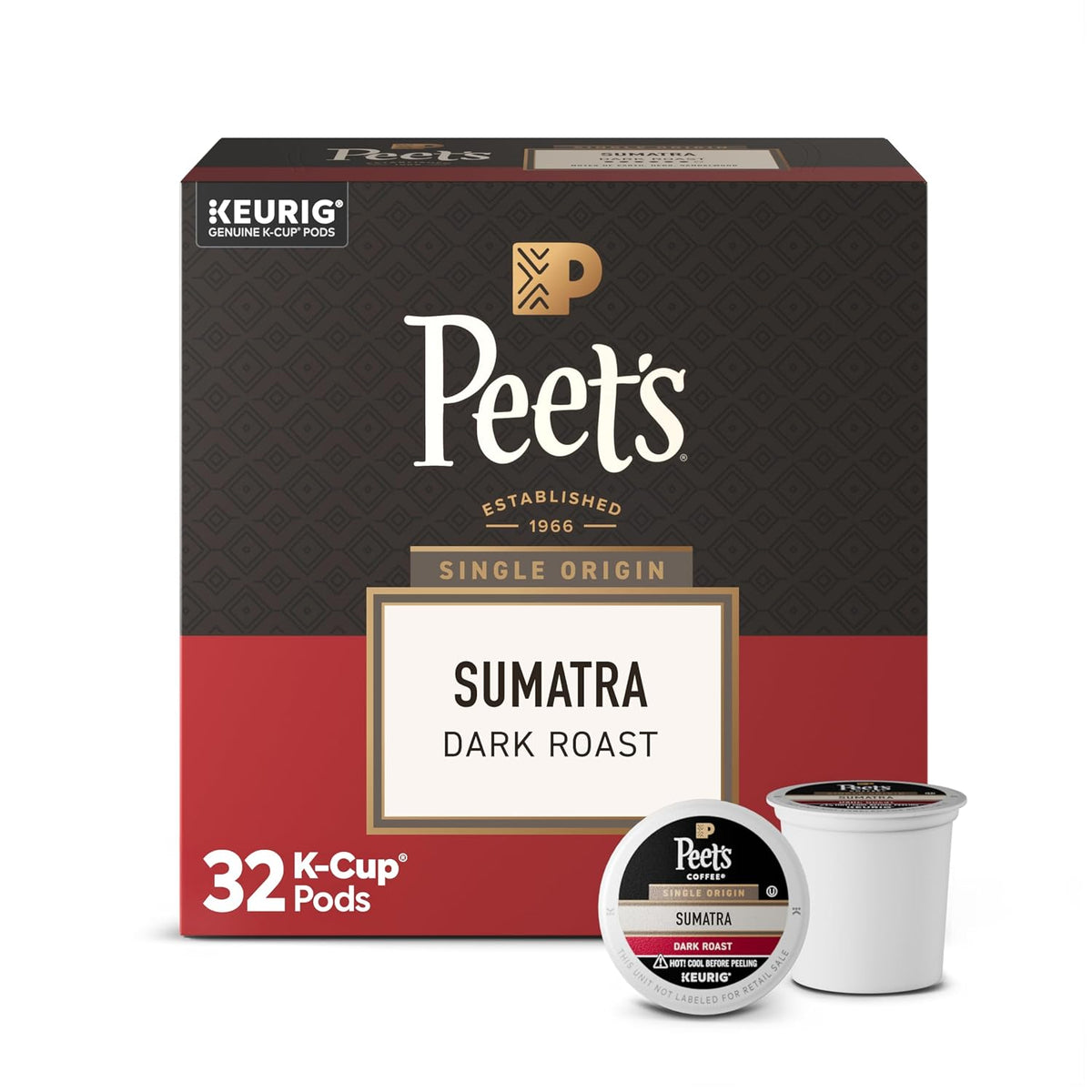 Peet's Coffee single origin Sumatra coffee pods box