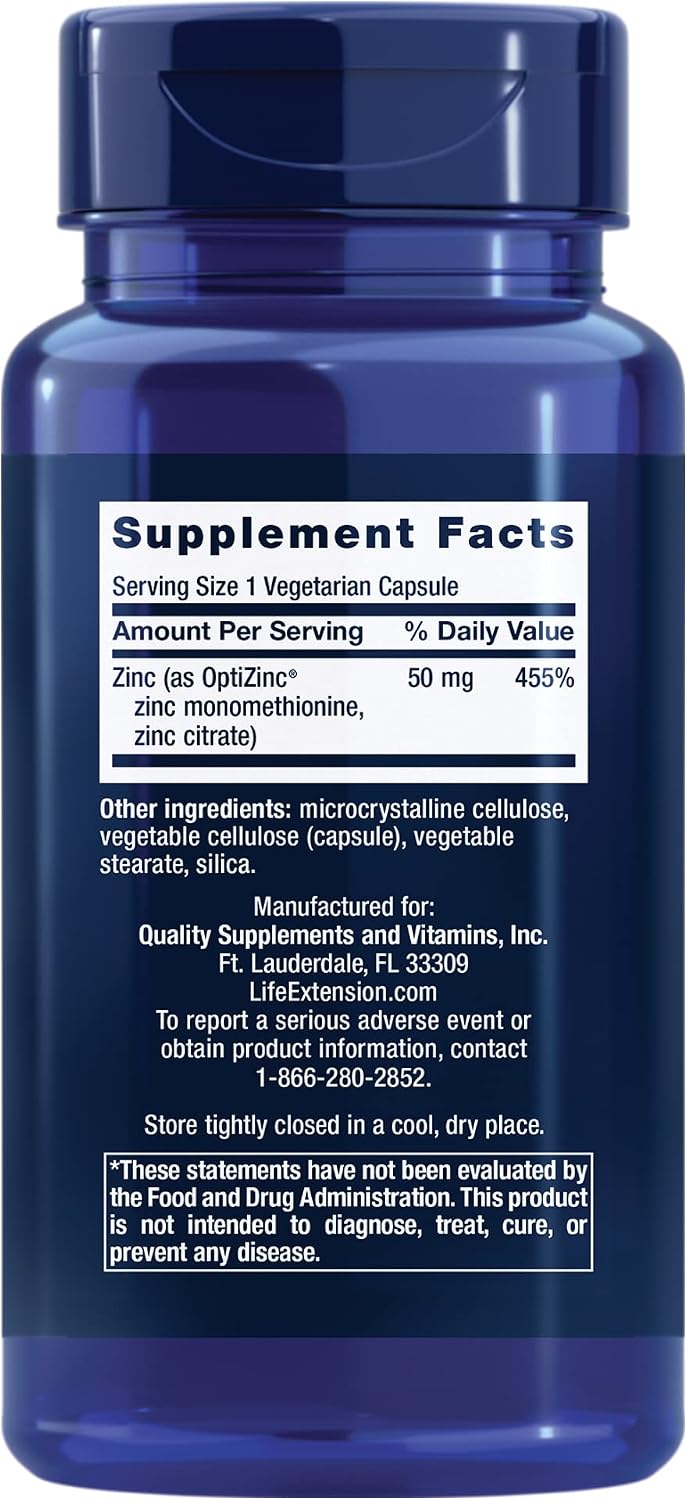 Non-GMO gluten-free zinc supplement bottle