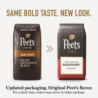 18 ounce bag of Peet's Coffee whole bean dark roast
