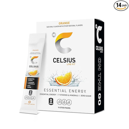 CELSIUS Orange sugar-free energy drink mix 14 sticks pack